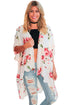 Sexy Floral Scalloped Kimono in White